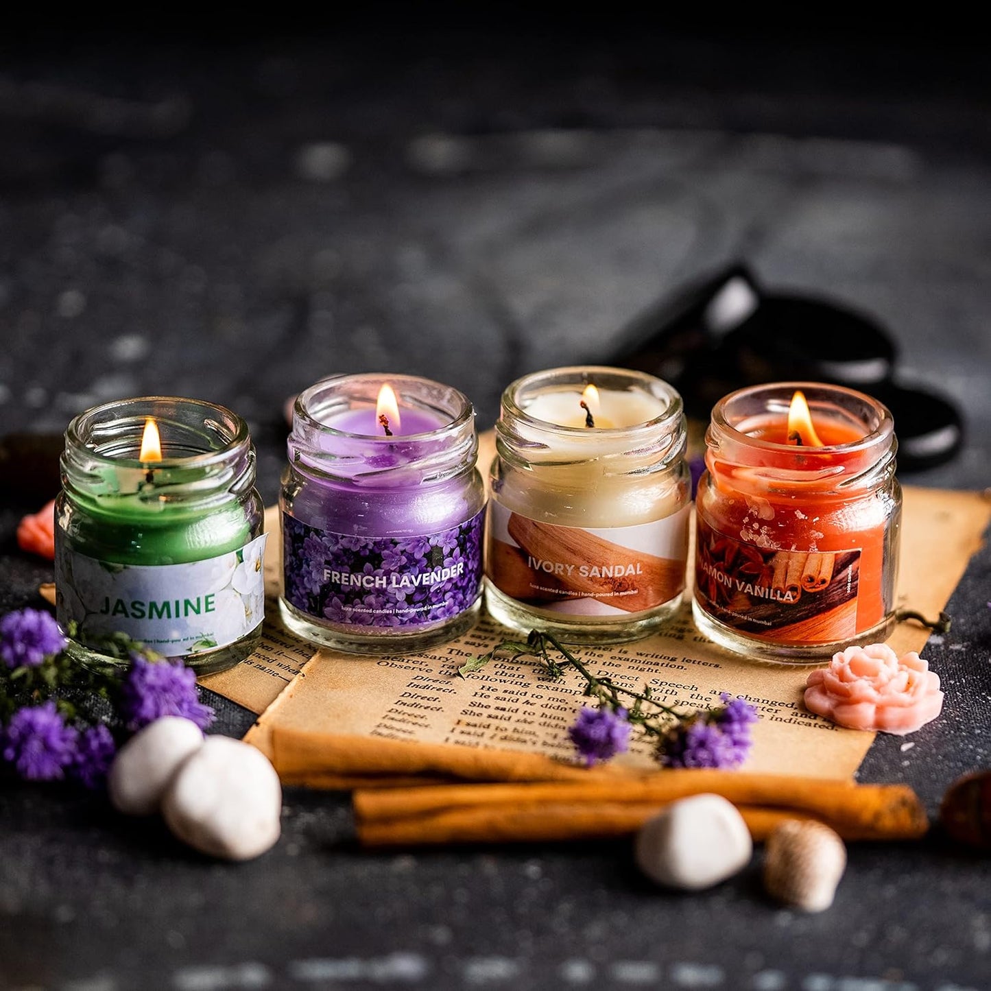 Diwali Mini Jar Scented Candles Set of 4 | Votive Candles